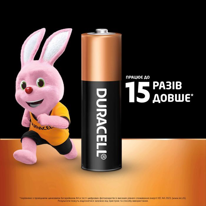 Батарейка Duracell AA лужні 4 шт. в упаковці (5000394052536 / 81551270) изображение 3