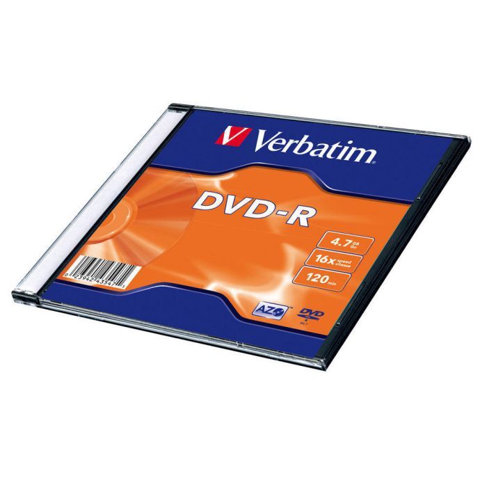 Диск DVD Verbatim 4.7Gb 16X SlimBox 1шт MatteSilv AZO (43547-1disk) изображение 2