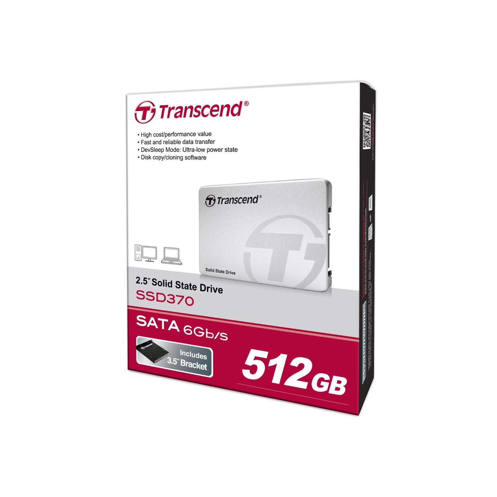 Накопитель SSD 2.5" 512GB Transcend (TS512GSSD370S) изображение 5