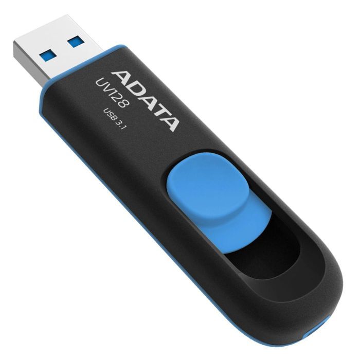 USB флеш накопитель ADATA 128GB UV128 Black/Blue USB 3.1 (AUV128-128G-RBE) изображение 4