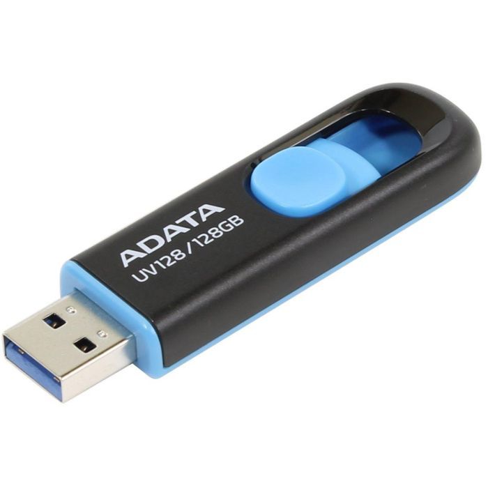 USB флеш накопитель ADATA 128GB UV128 Black/Blue USB 3.1 (AUV128-128G-RBE) изображение 6