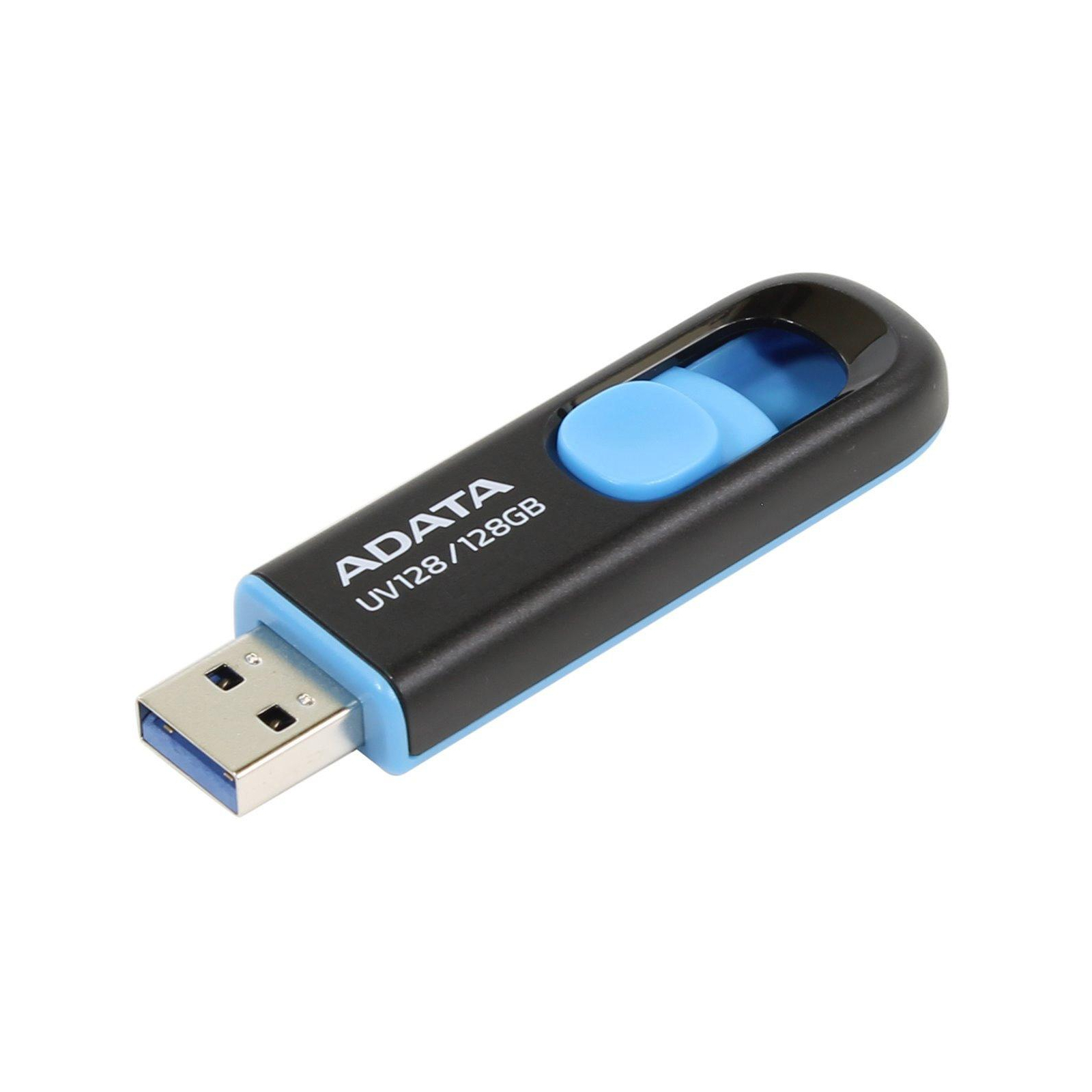 USB флеш накопичувач ADATA 64Gb UV128 black-blue USB 3.0 (AUV128-64G-RBE) зображення 6