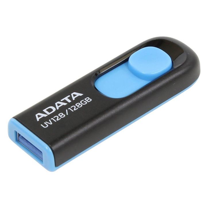 USB флеш накопитель ADATA 128GB UV128 Black/Blue USB 3.1 (AUV128-128G-RBE) изображение 7