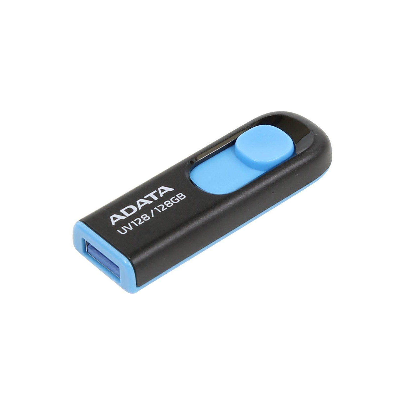 USB флеш накопитель ADATA 128GB UV128 Black/Blue USB 3.1 (AUV128-128G-RBE) изображение 7