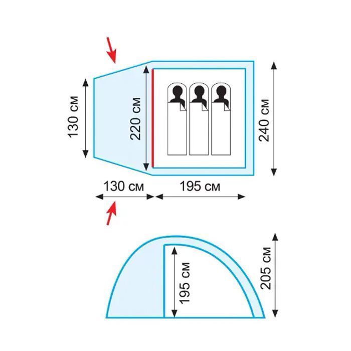 Намет Tramp Bell 3 v2 (TRT-080) зображення 2