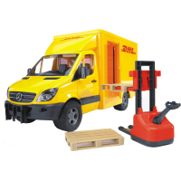 Спецтехника Bruder МВ Sprinter курьерская доставка грузов с погрузчиком М1:16 (02534)