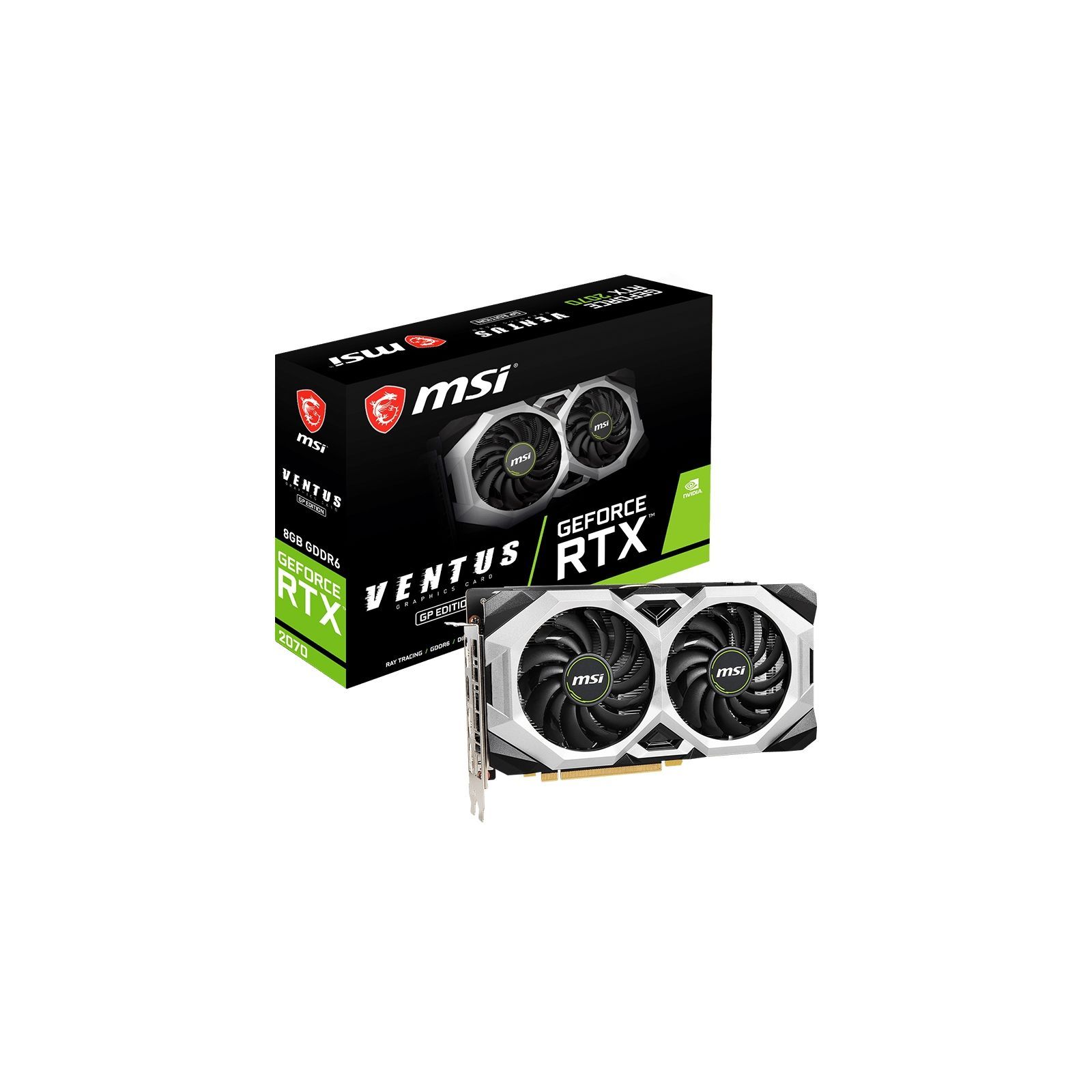 ᐈ Купить видеокарту MSI GeForce RTX2070 8192Mb VENTUS GP (RTX