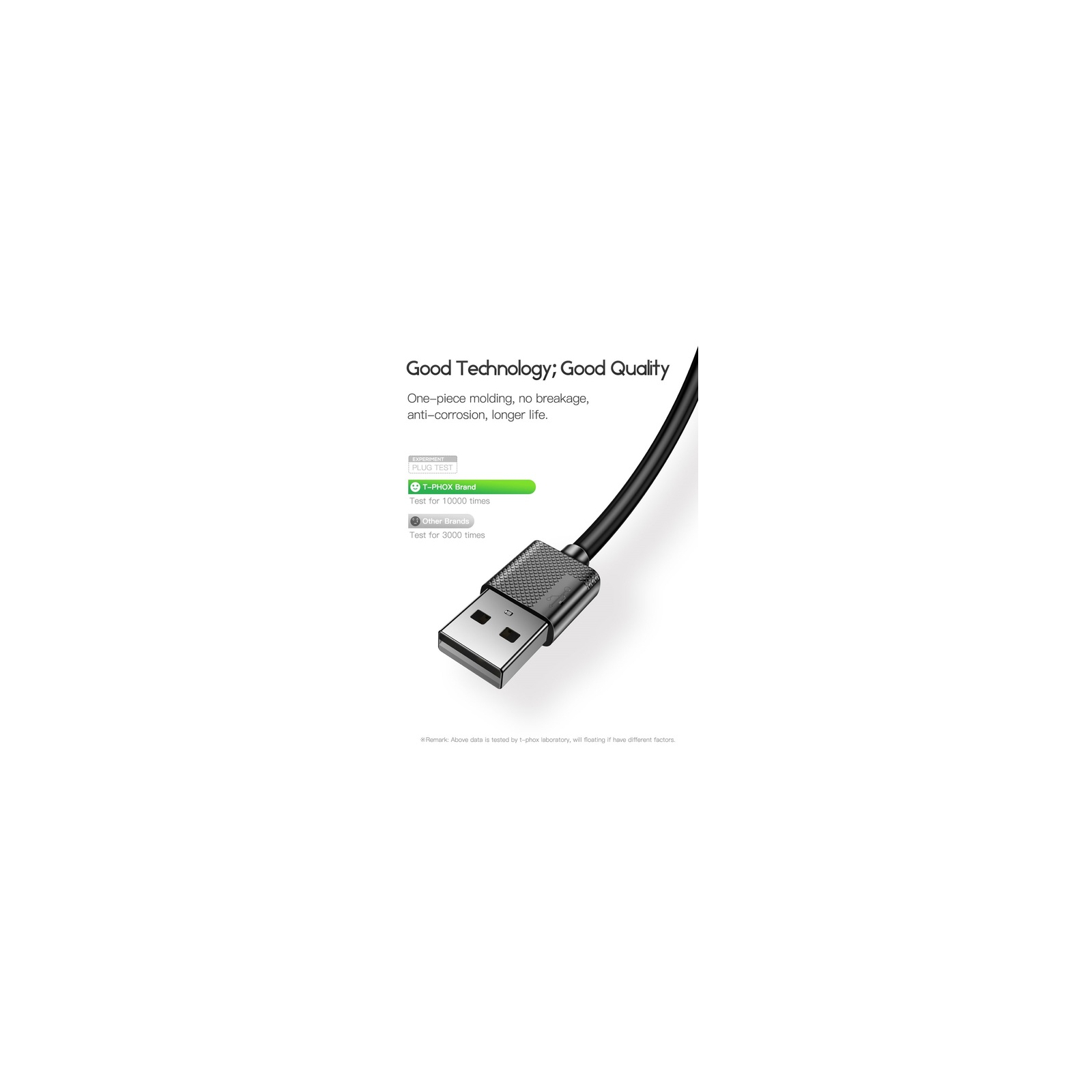 Дата кабель USB 2.0 AM to Micro 5P 2.0m Nets T-M801 Black T-Phox (T-M801(2) black) зображення 7