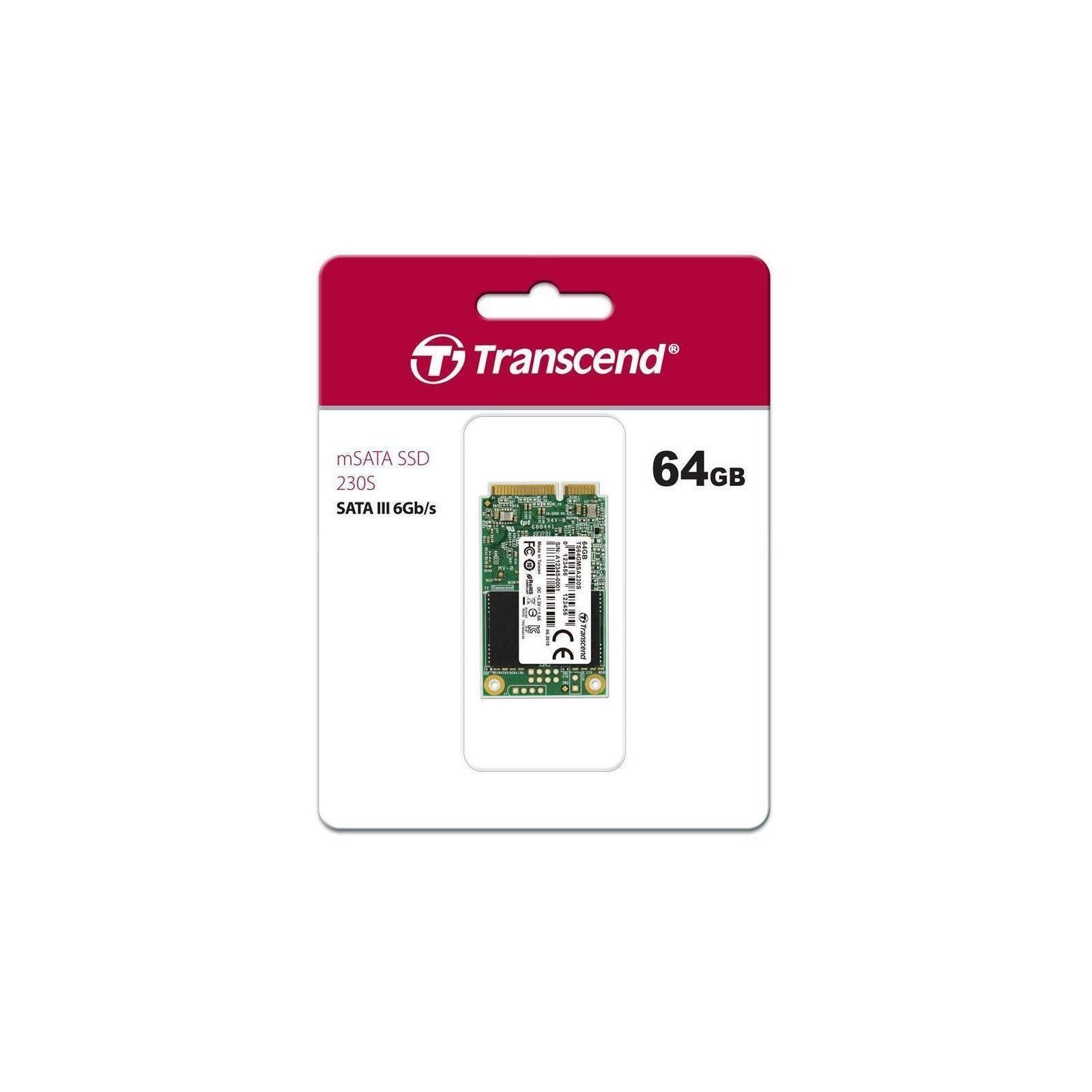 ᐈ Купить накопитель ssd Transcend mSATA 64GB (TS64GMSA230S) в