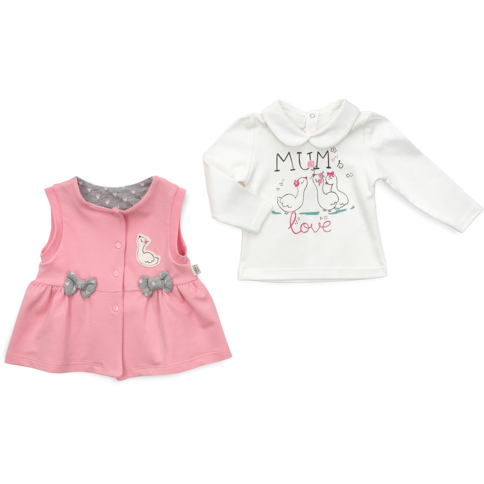 Набор детской одежды Tongs с бантиками (2624-80G-pink) изображение 4