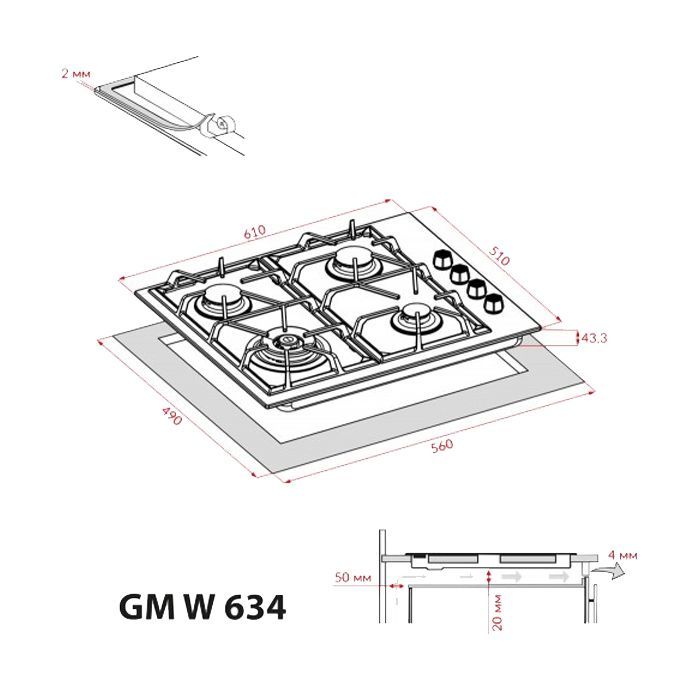 Варочная поверхность Weilor GM W 634 BL изображение 11