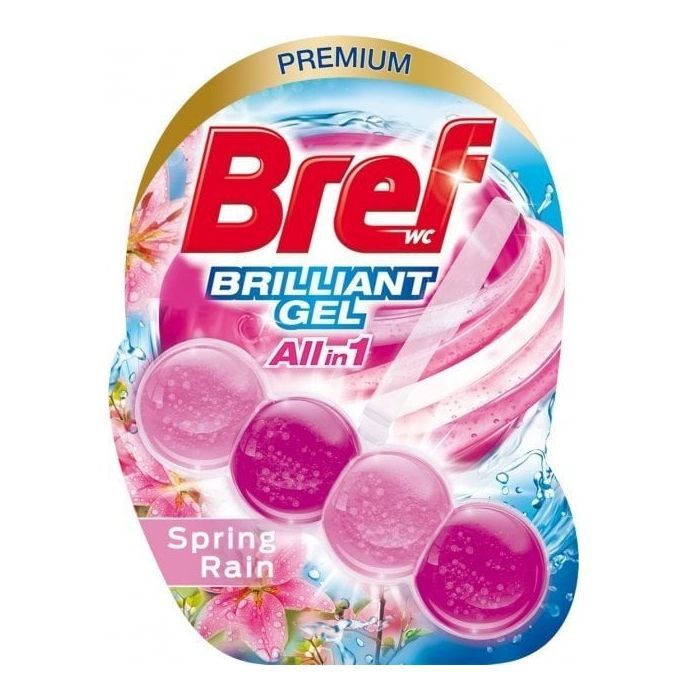 Туалетный блок Bref Блестящий гель Весенний дождь 42 г х 3 шт. (9000101509069)