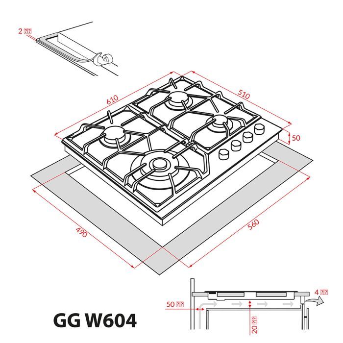 Варочна поверхня Weilor GG W 604 BL зображення 12