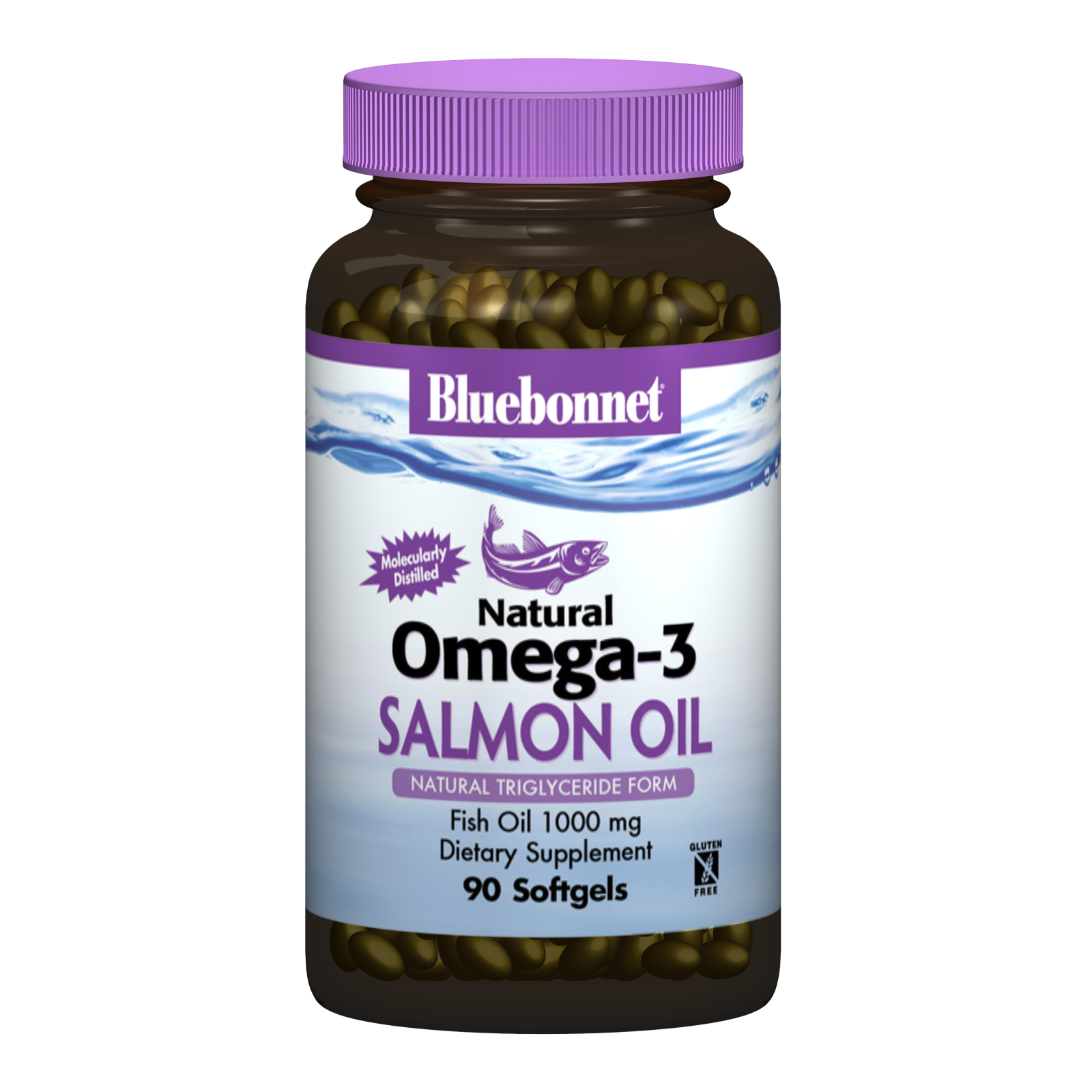Жирні кислоти Bluebonnet Nutrition Натуральна Омега-3 з лососевих Жира, 90 желатинових (BLB0952)