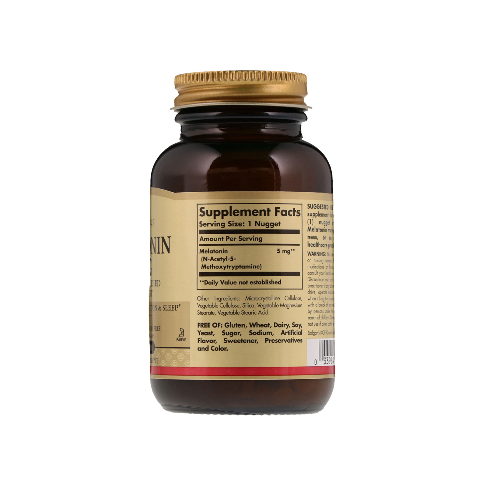 Амінокислота Solgar Мелатонін 5 мг, 120 жувальних таблеток (SOL-01937) зображення 2
