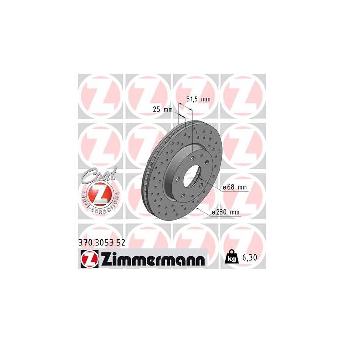 Тормозной диск ZIMMERMANN 370.3053.52