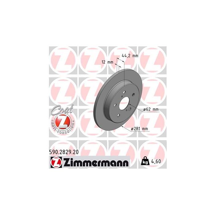 Гальмівний диск ZIMMERMANN 590.2829.20