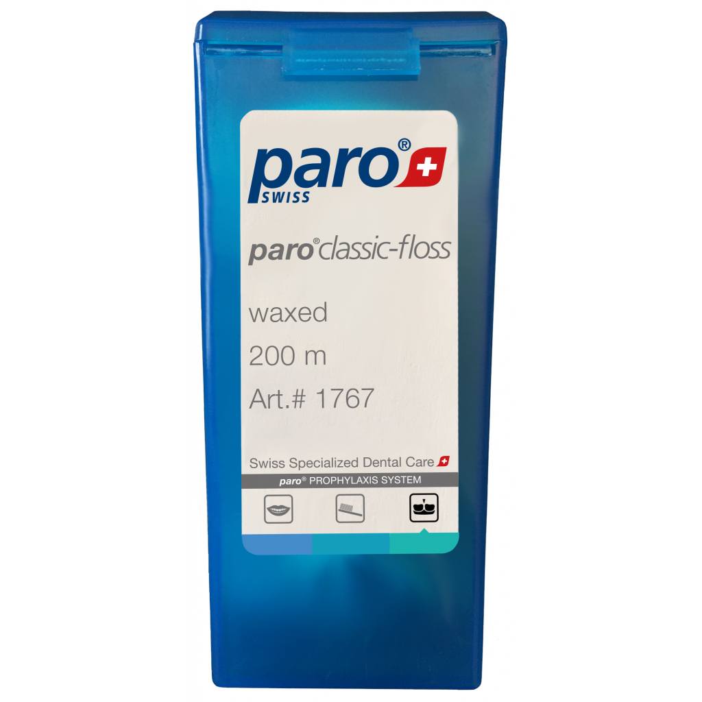 Зубная нить Paro Swiss classic-floss вощеная с мятой и фторидом 200 м (2100000018680)