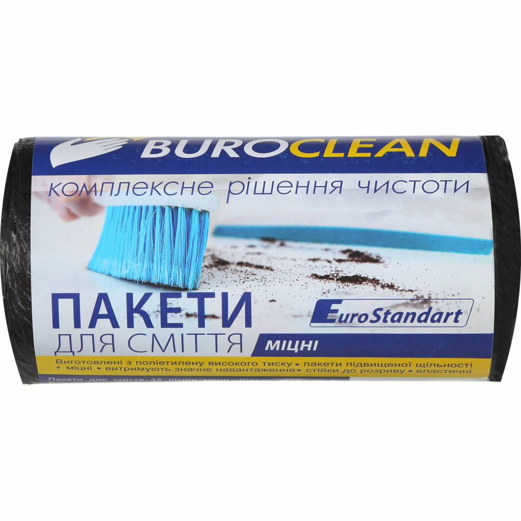 Пакети для сміття Buroclean EuroStandart міцні чорні 35 л 30 шт. (4823078922847)