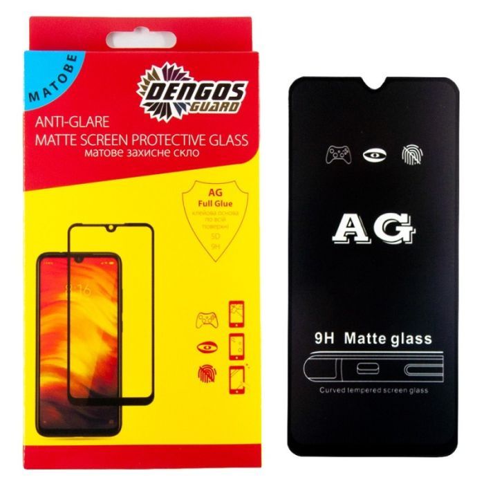 Стекло защитное Dengos Full Glue Matte для Samsung Galaxy A03s (black) (TGFG-MATT-39)