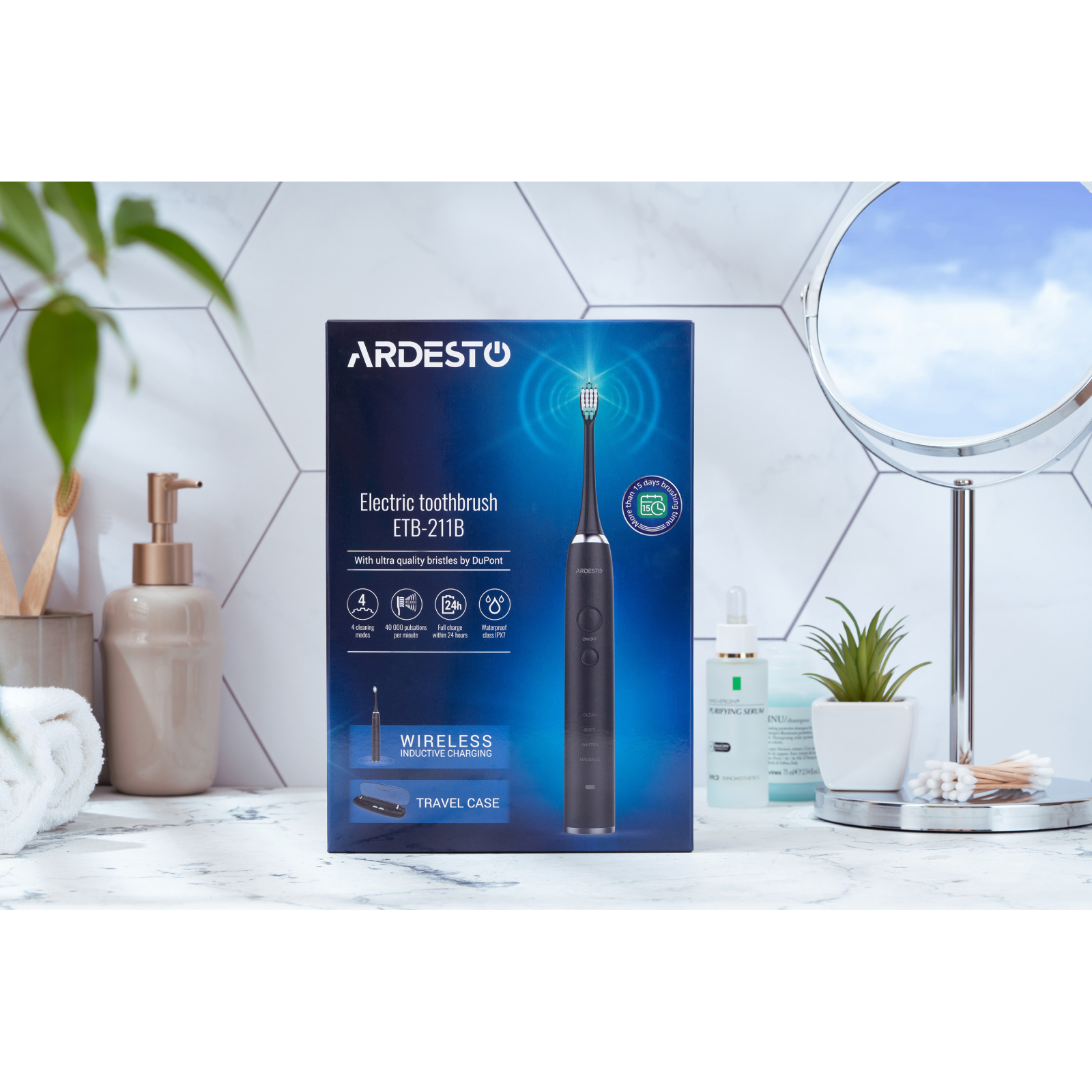 Електрична зубна щітка Ardesto ETB-211B зображення 7