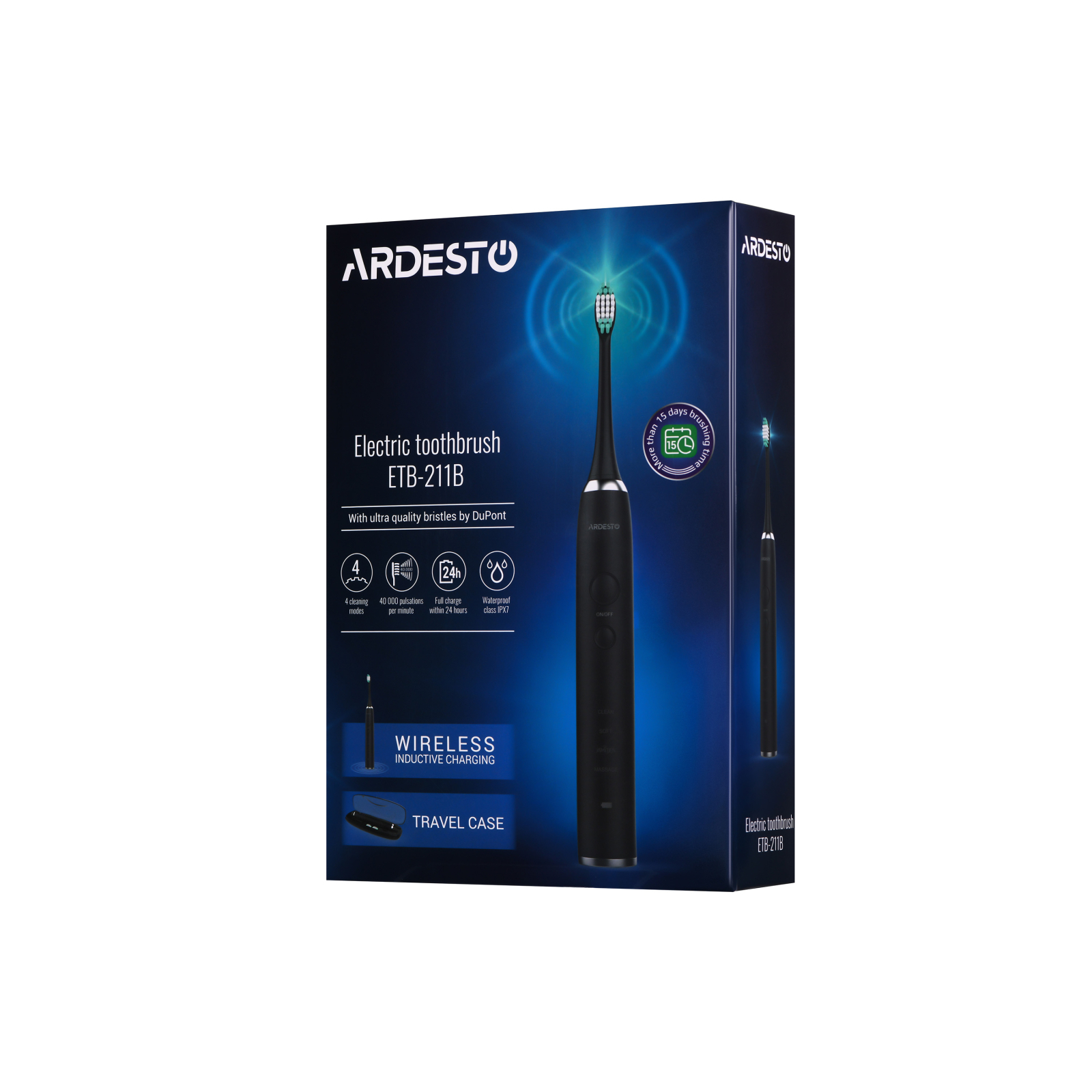 Електрична зубна щітка Ardesto ETB-211B зображення 8
