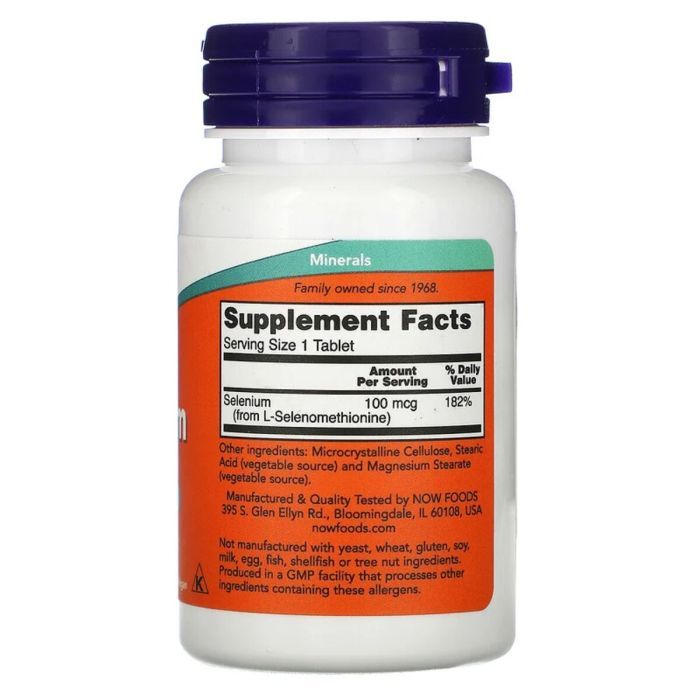 Мінерали Now Foods Селен, Selenium, 100 мкг, 100 таблеток (NOW-01480) зображення 2