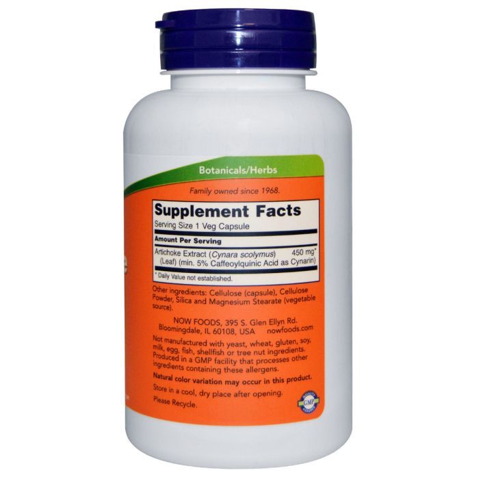 Травы Now Foods Экстракт Артишока, 450 мг, 90 вегетарианских капсул (NOW-04592) изображение 2
