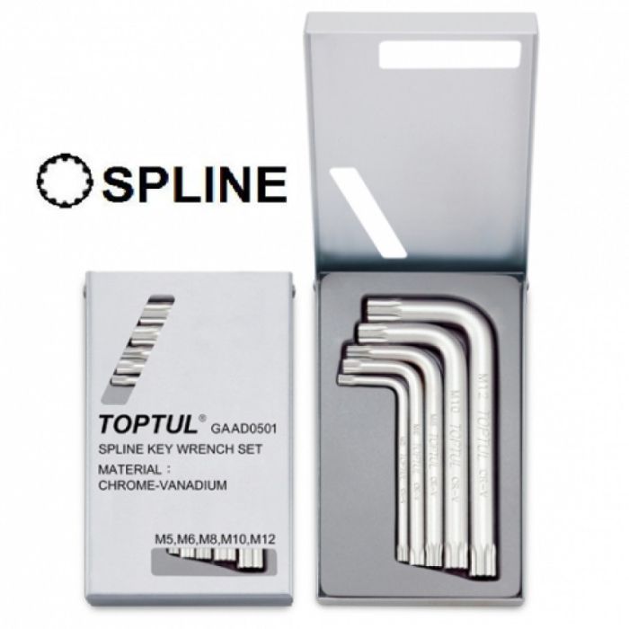 Набор инструментов Toptul ключей SPLINE Г-образных М5-М12 (GAAD0501)