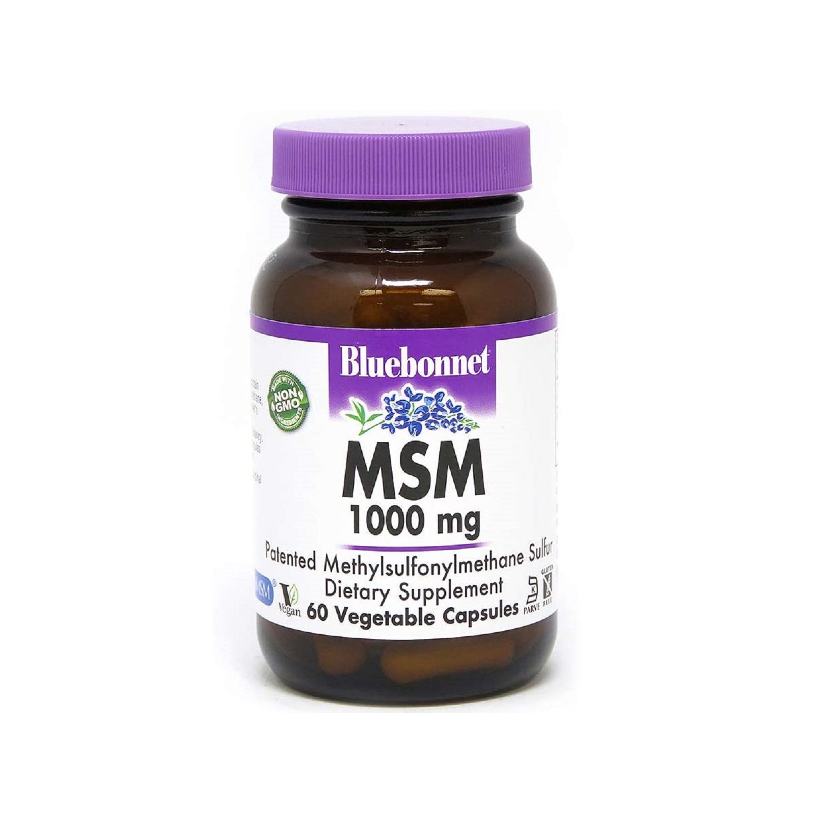 Мінерали Bluebonnet Nutrition ЧСЧ 1000 мг, MSM, 60 вегетаріанських капсул (BLB0958)