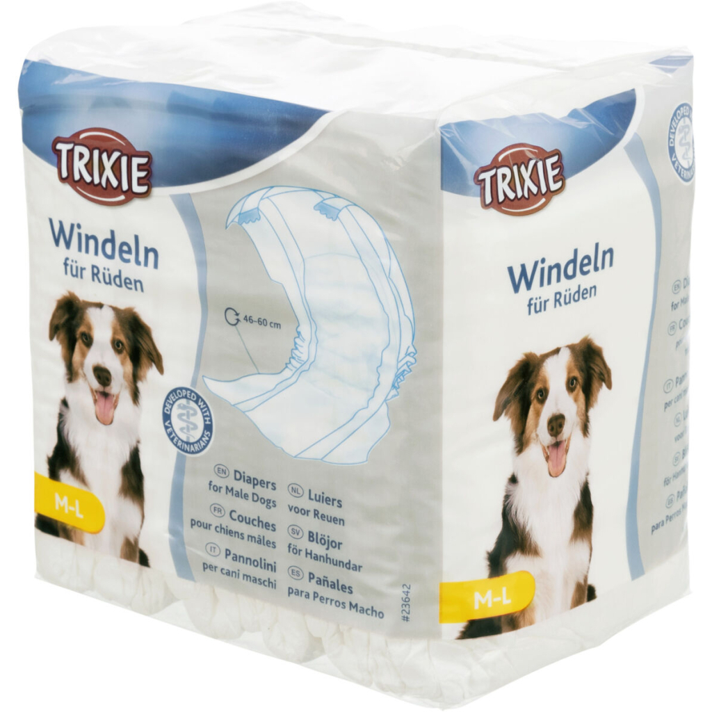 Подгузники для животных Trixie для собак (кобелей) M-L 46-60 см 12 шт (4011905236421)
