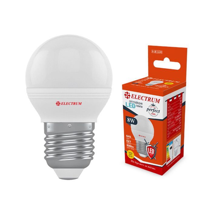 Лампочка Electrum D45 8W PA LB-32 E27 3000K PERFECT (A-LB-1430)