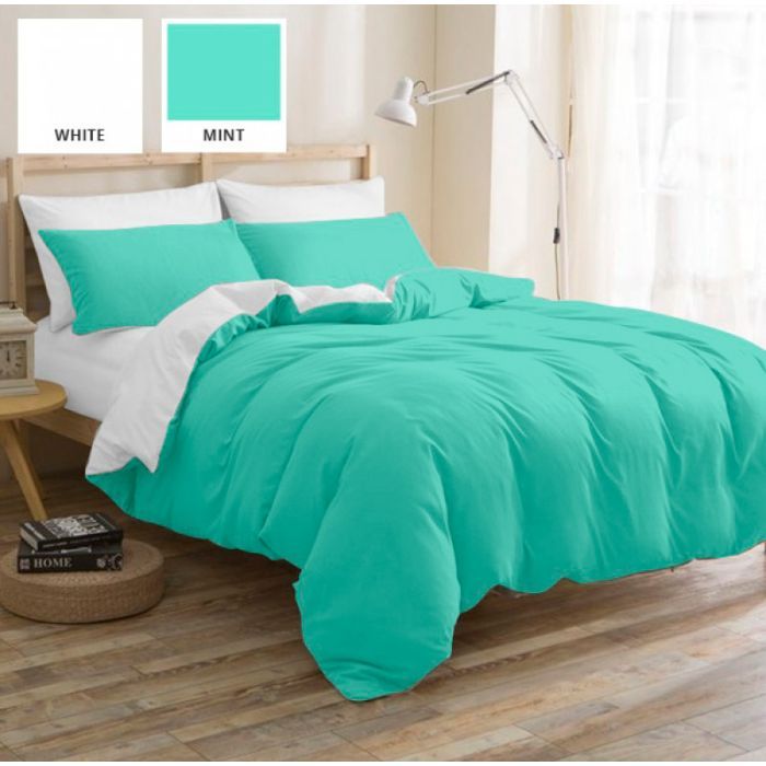 Постельное белье MirSon Бязь Premium White-Mint 143х210х2 (2200000950819)