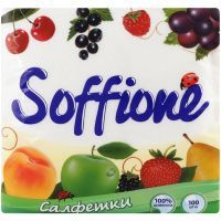 Салфетки столовые Soffione однослойные белые 24x24 см 100 шт. (4820003832172)