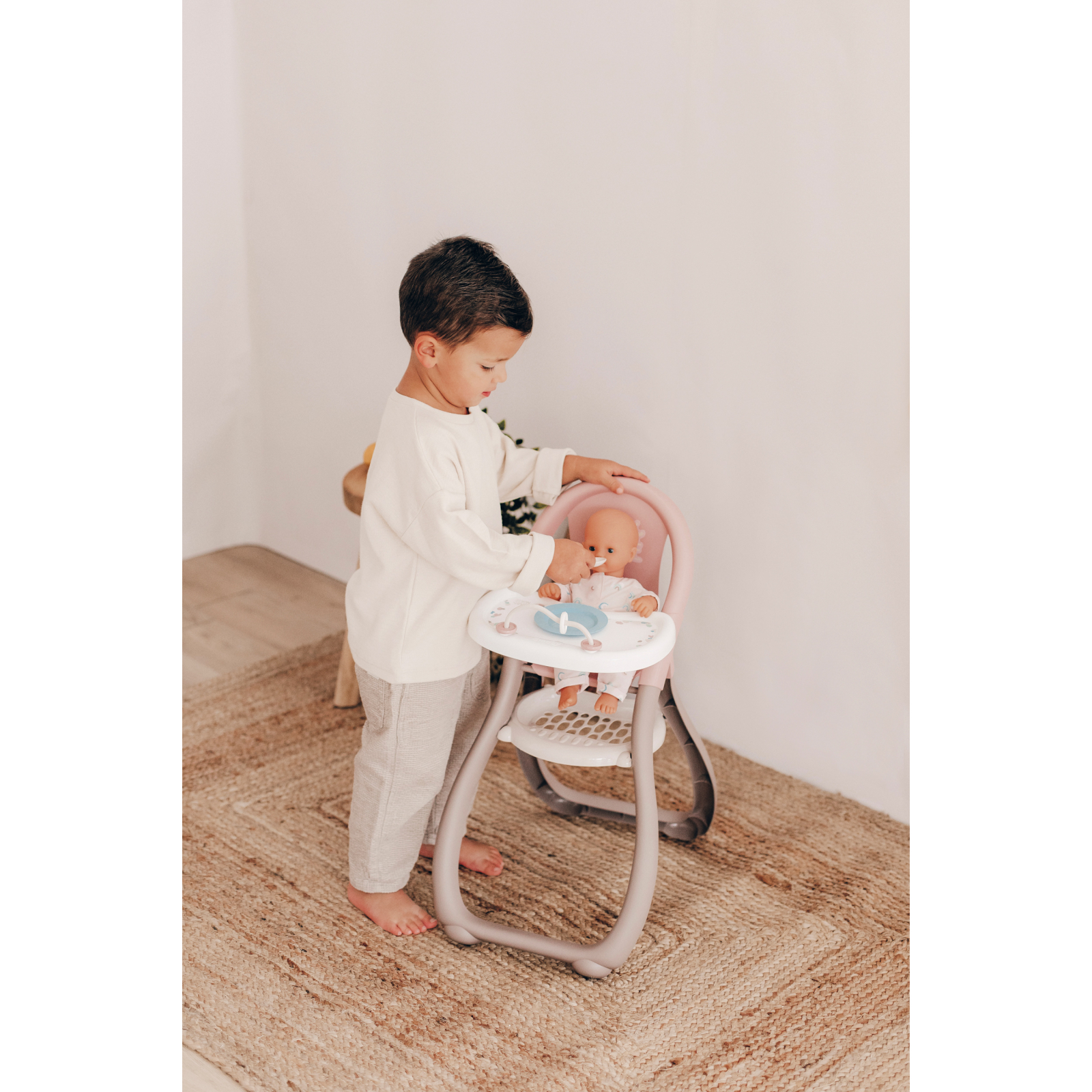 Игровой набор Smoby Toys Стульчик для кормления Baby Nurse Серо-розовый (220370) изображение 5