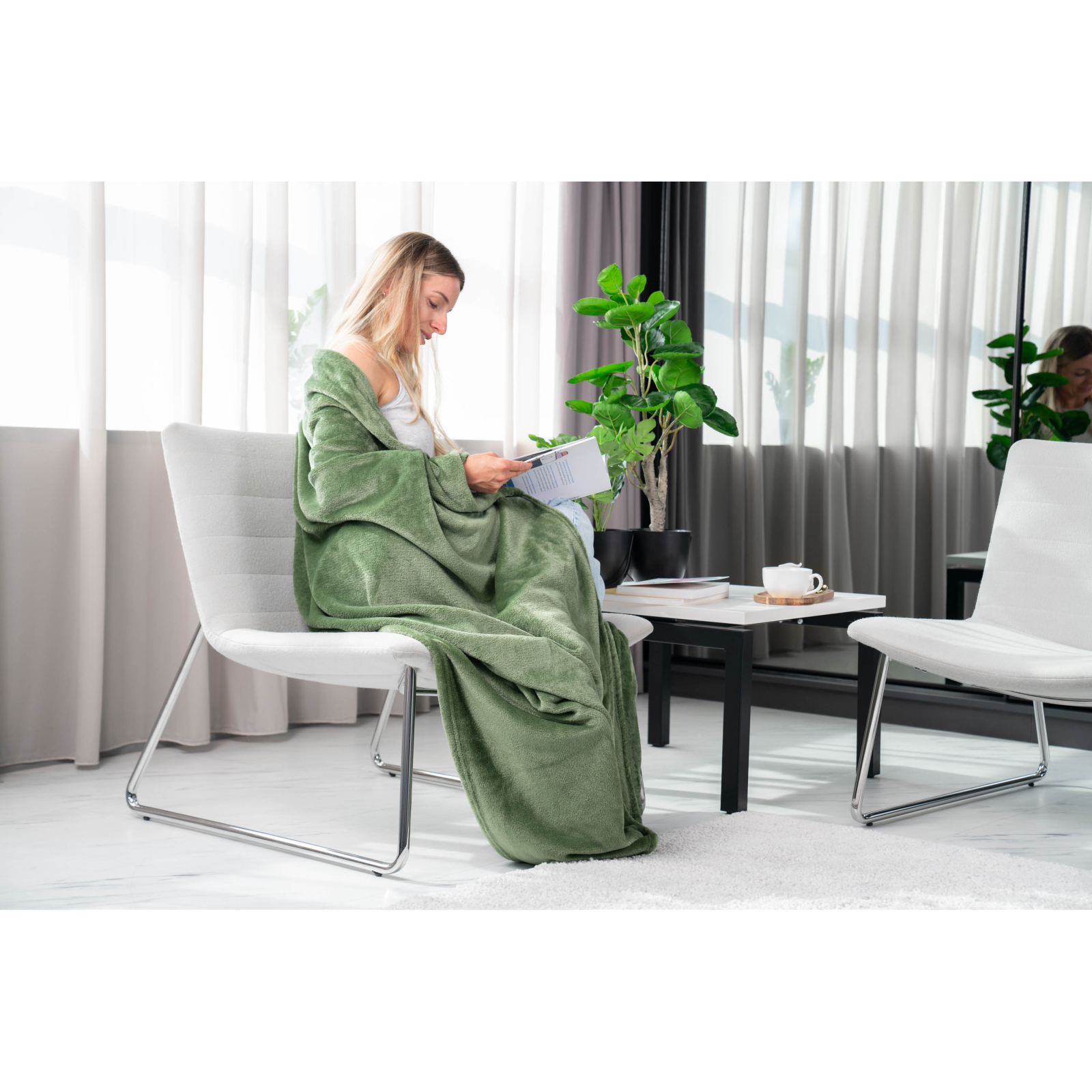 Плед Ardesto Flannel зеленый, 160х200 см (ART0209SB) изображение 6