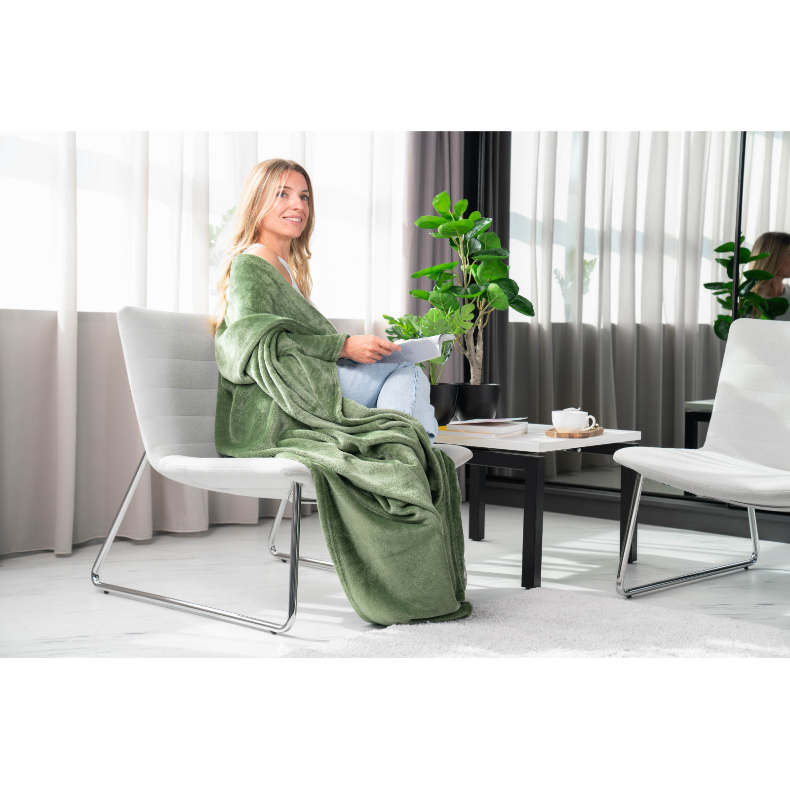 Плед Ardesto Flannel зеленый, 160х200 см (ART0209SB) изображение 7