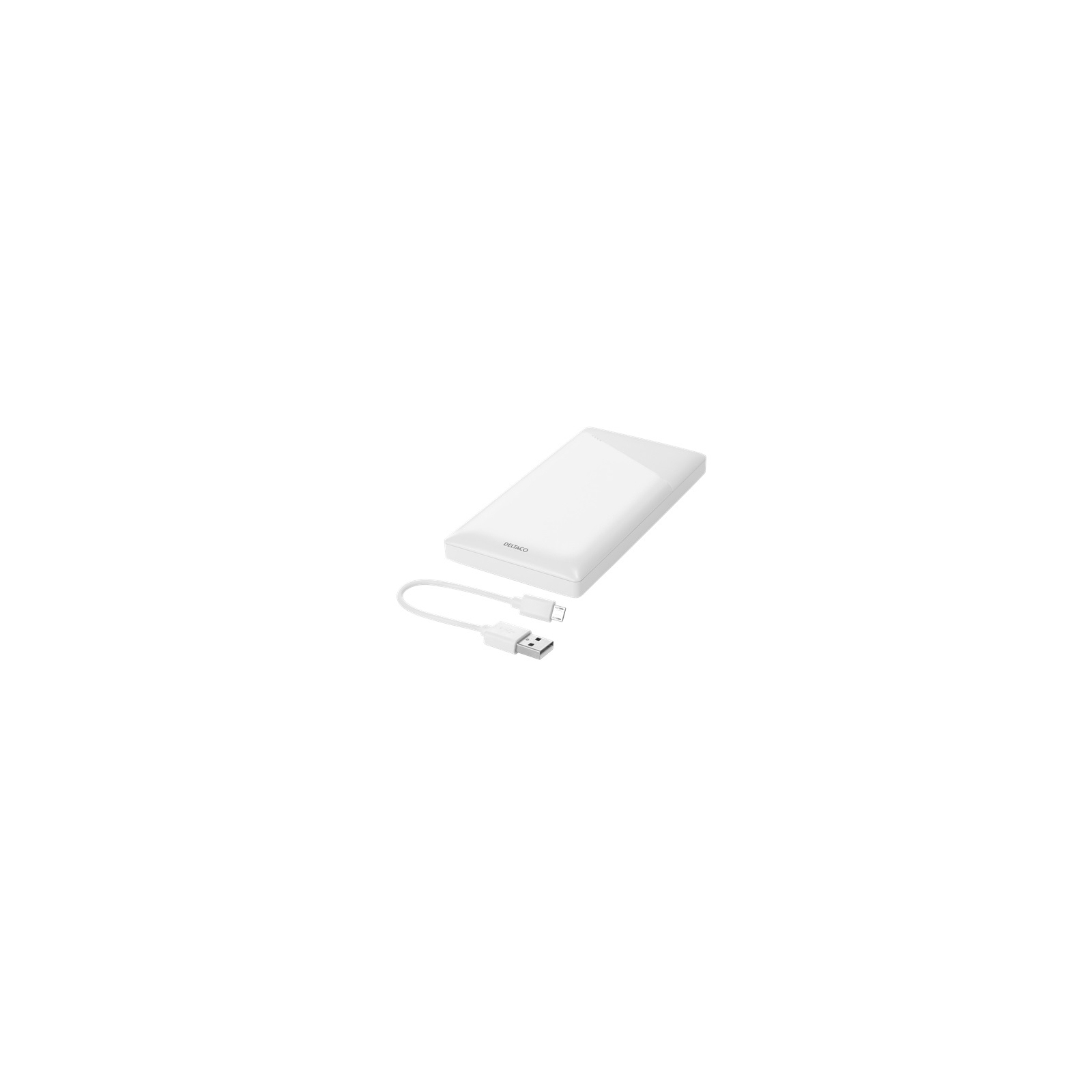 Батарея универсальная Deltaco 10000mAh, Input:Micro-USB, Output:USB-A*2(5V/2.1A), +cable, white (PB-A1001) изображение 2