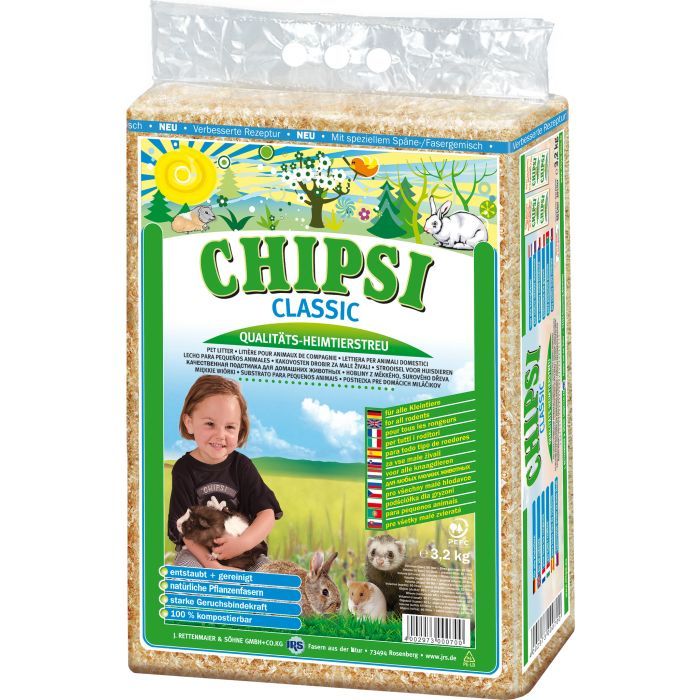 Наповнювач для гризунів Chipsi Classic Деревний вбирний 3.2 кг (60 л) (4002973000700)