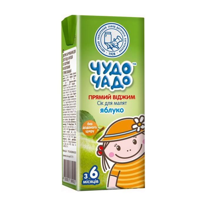 Сік дитячий Чудо-Чадо прямого віджиму Яблуко 200 мл (4820003689011)