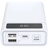 Батарея универсальная Blow 40000mAh, PD/20W, QC/3.0, inp:Micro-USB/USB-C, out:USB-A*2/USB-C, white (PB40AW) изображение 2