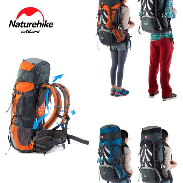 Рюкзак туристический Naturehike NH70B070-B 70 л + 5 л чорний (6975641887485) изображение 2