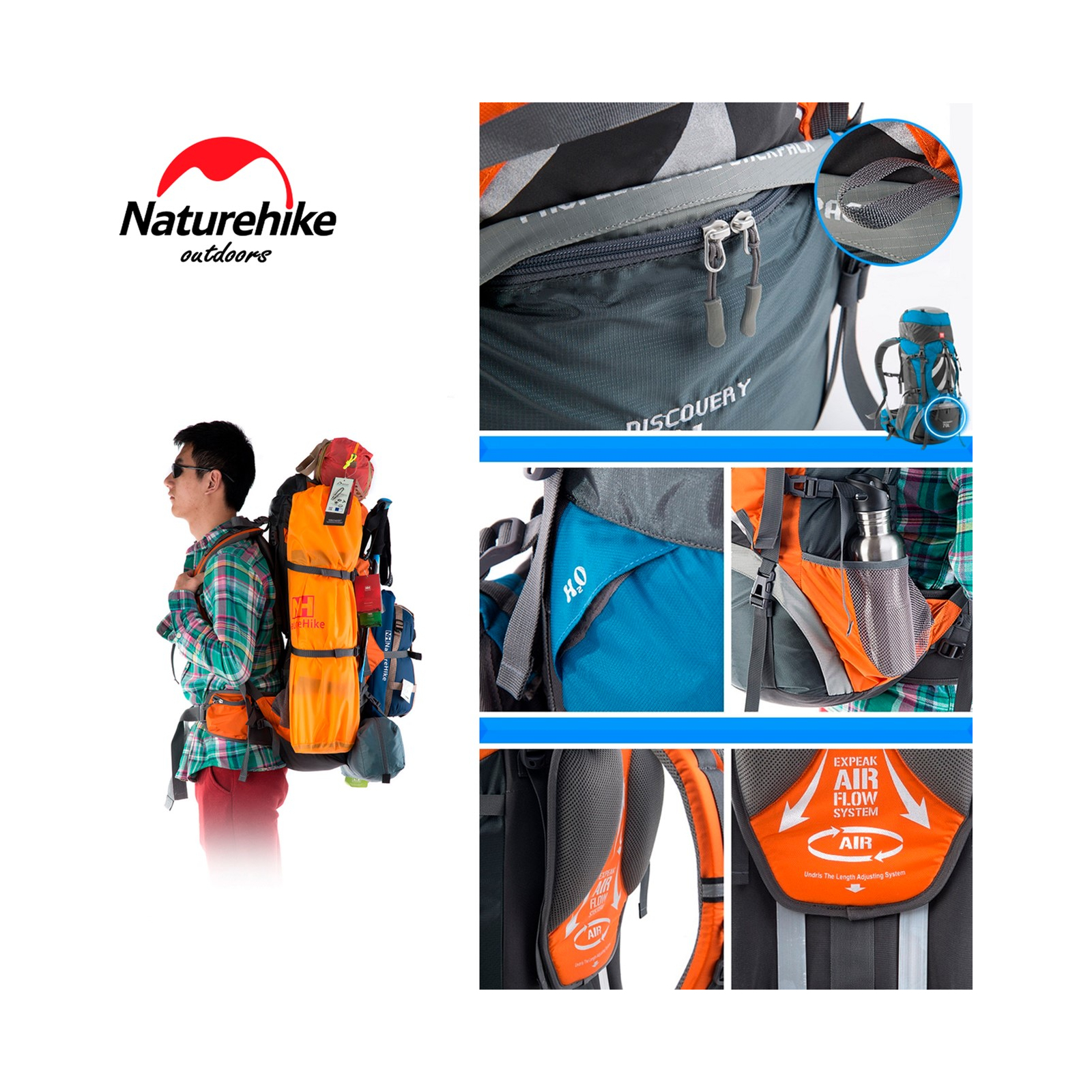 Рюкзак туристичний Naturehike NH70B070-B 70+5 л Blue (6927595709023) зображення 3