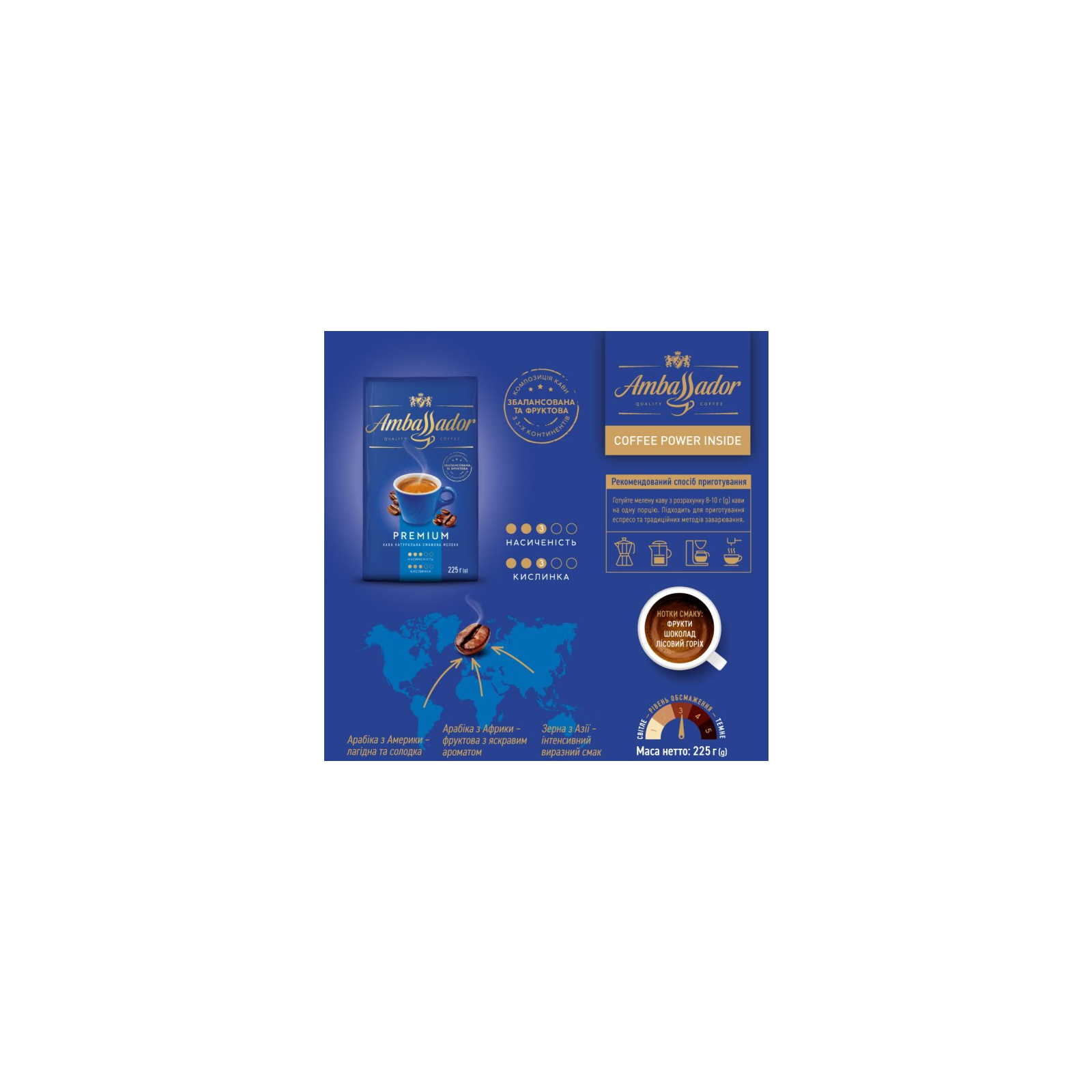 Кофе Ambassador Premium молотый 225 г (am.53591) изображение 6