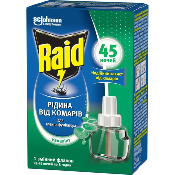 Жидкость для фумигатора Raid от комаров 45 ночей с эвкалиптом (5000204329100)