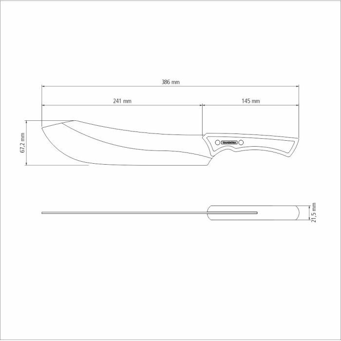 Кухонный нож Tramontina Churrasco Black мачете для м'яса 253 мм (22844/110) изображение 2
