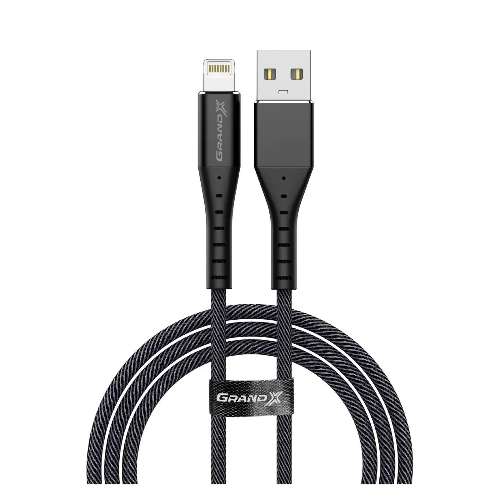 Дата кабель USB 2.0 AM to Lightning 1.2m FL-12B Grand-X (FL-12B) зображення 2