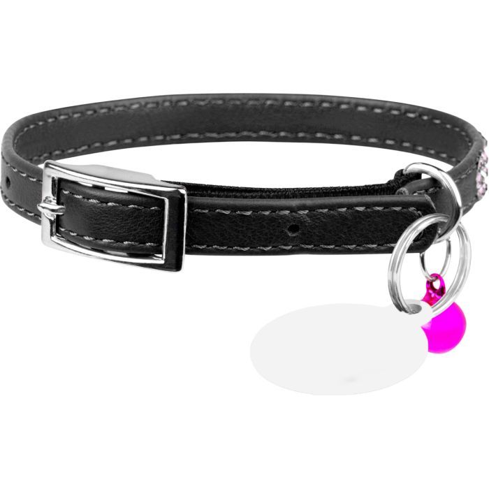 Ошейник для животных WAUDOG GLAMOUR "Цветочек" с резинкой и стразами для кошек (оранжевый) (32554)