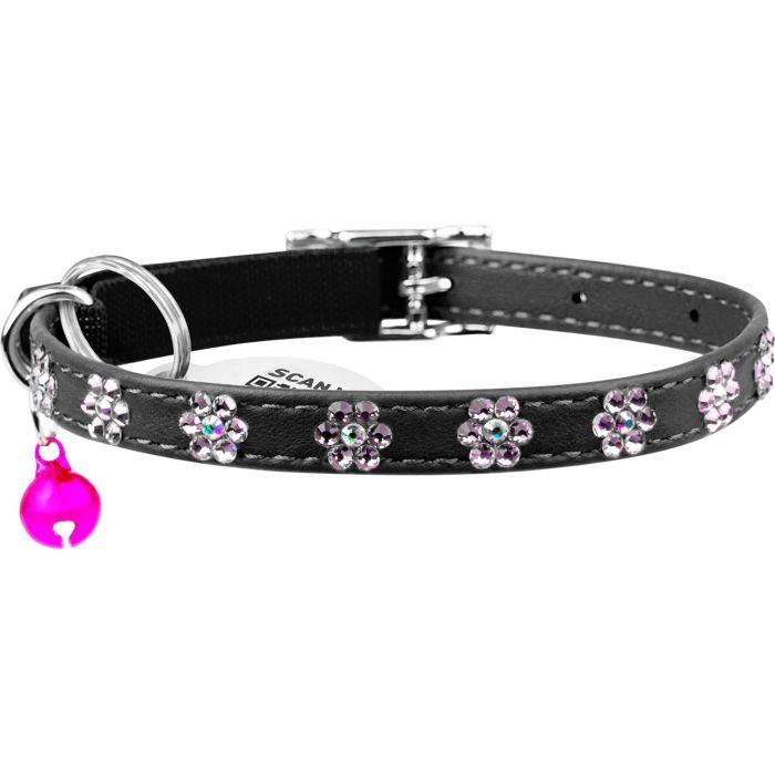 Ошейник для животных WAUDOG GLAMOUR "Цветочек" с резинкой и стразами для кошек (оранжевый) (32554) изображение 2