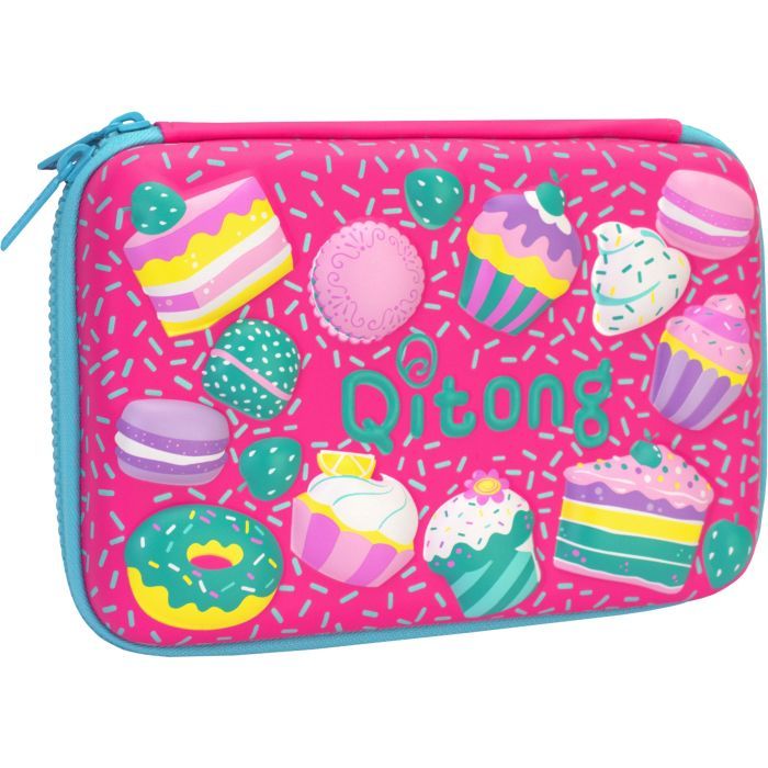 Пенал Cool For School з тисненням 1 відділення Фуксія (QT-3993-Rosered)